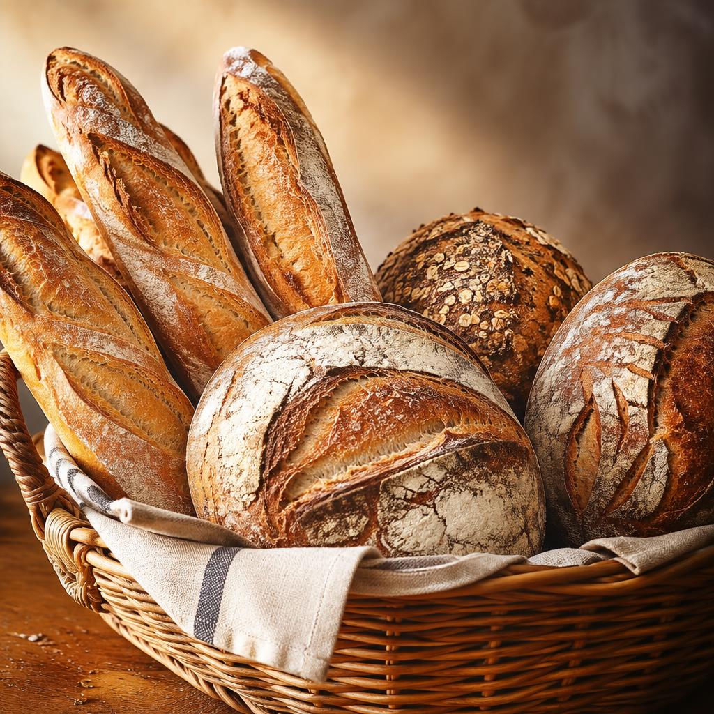 Basket of artisan breads