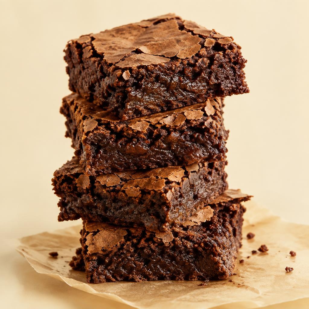 Stack of chocolate brownies